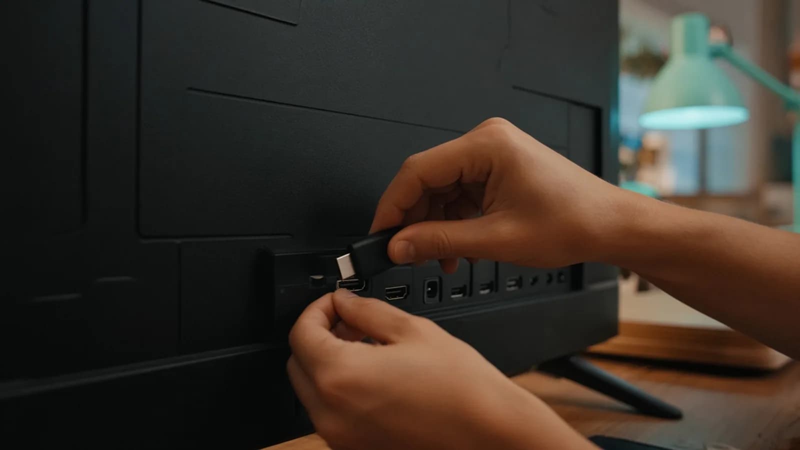 Streaming-Stick wird in den HDMI-Port gesteckt